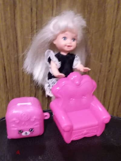 KELLY Barbie Smaller Sister Mattel Great Rare First doll SET:Chair+Bag