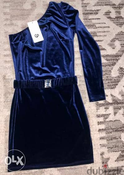 women short dress,navy colorفستان مخمل مميّز قصير و لون نيلي