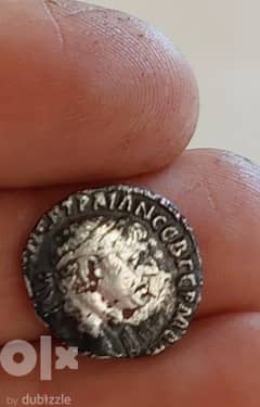 Ancient Roman Trajan Emperor Silver denarius coin Rome mint year 98 AD