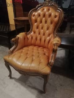 arm chairs genuine leather capiton original england 0
