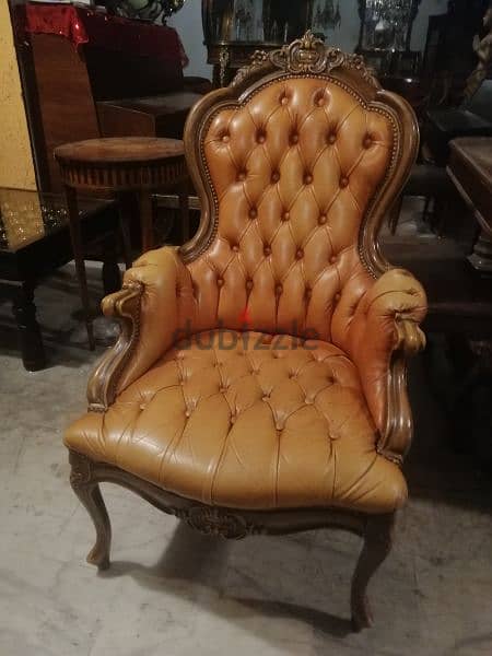 arm chairs genuine leather capiton original england 3