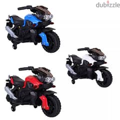 Electric Powered Motorcycle Bike Toy with Training Wheels White 0