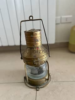 Vintage Copper Ship's Oil Anchor Lantern-Large