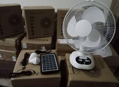 Share button Rechargeable Fan with Solar Panel