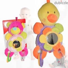 Family Cute Mirror Plush Toy Rattle
