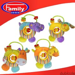 Family Cute Plush Round Toy Rattle