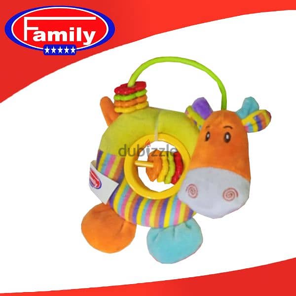 Family Cute Plush Round Toy Rattle 2