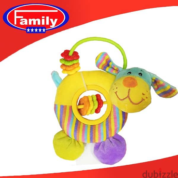 Family Cute Plush Round Toy Rattle 4