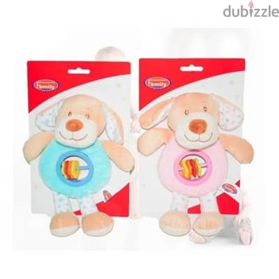 Family Dog Plush Round Tummy Rattle