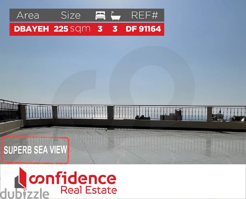 Unblocked Seaview apartment for sale in Dbayeh! REF#DF91164 0