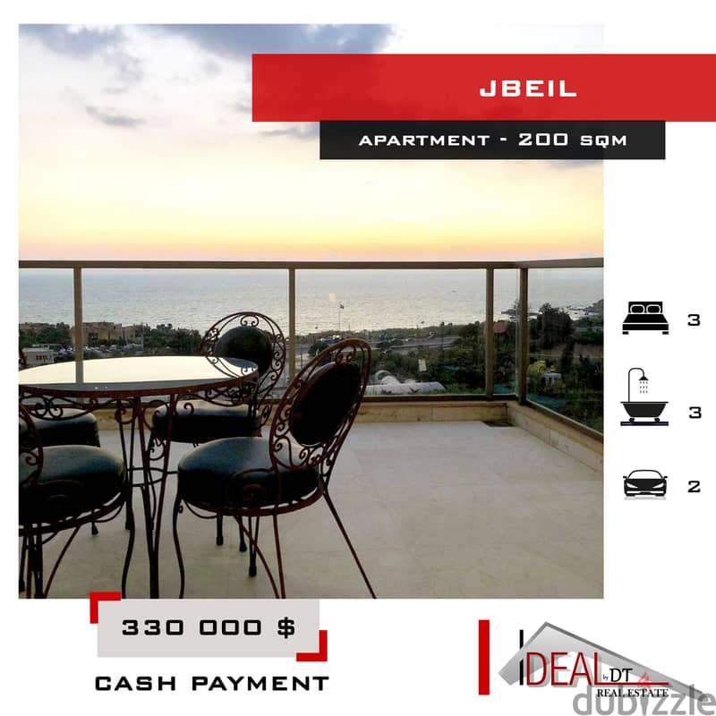 Apartment 200 sqm with Roof for sale in jbeil 200 SQM REF#jh17146 0