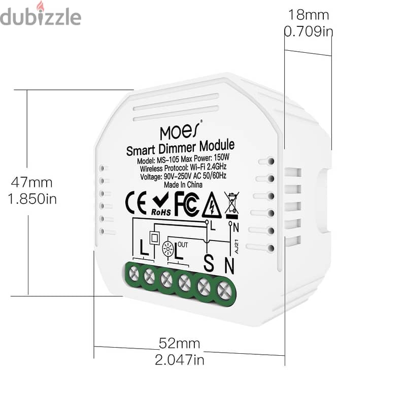 MOES Tuya Wifi Dimmer 1ch / 2ch 1