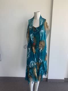 silk beaded dress with matching shawl 0