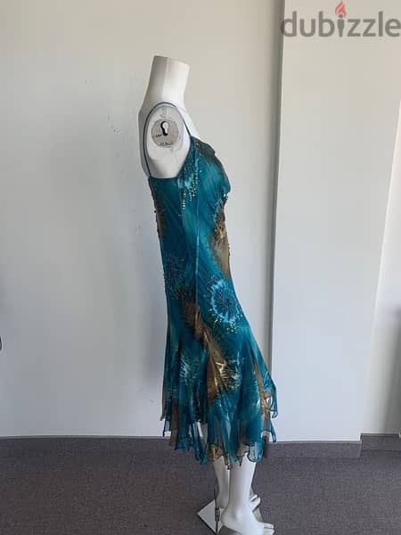 silk beaded dress with matching shawl 3