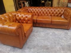 salon chesterfield genuine leather capiton original england 0