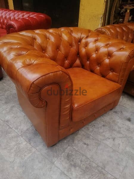 salon chesterfield genuine leather capiton original england 1