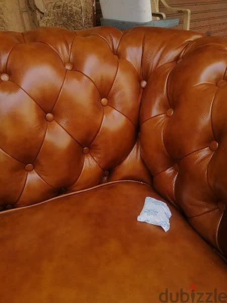salon chesterfield genuine leather capiton original england 3