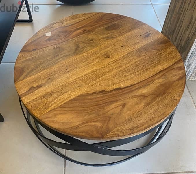 Wohling wood & steel table طاولة خشب 2