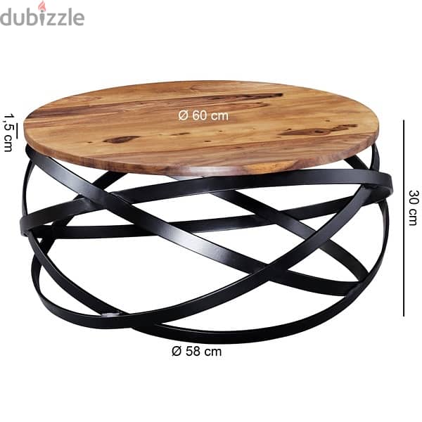Wohling wood & steel table طاولة خشب 3