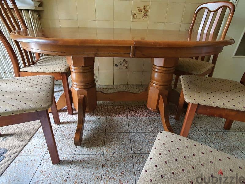 wood table + 6 chairs 3