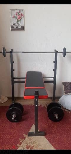 bench + 3 axe + weight  20 kilo weight 0