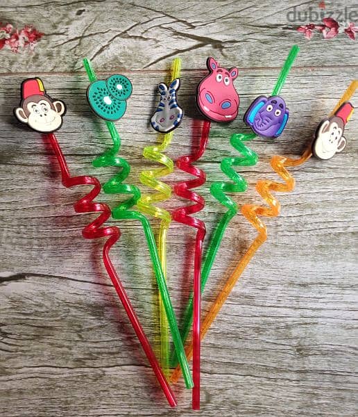 stunning kids colorful straws with 3D design 1