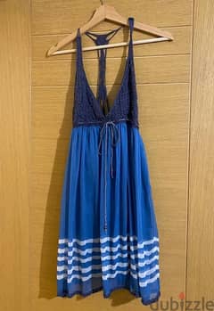 ZARA backless blue dress
