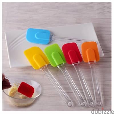 Silicone Pastry Spatula. Red-Pink-Green-Purple. Silicone Plastic