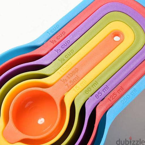 Stackable Rainbow 6pcs Measuring Cup and Spoon Set 1