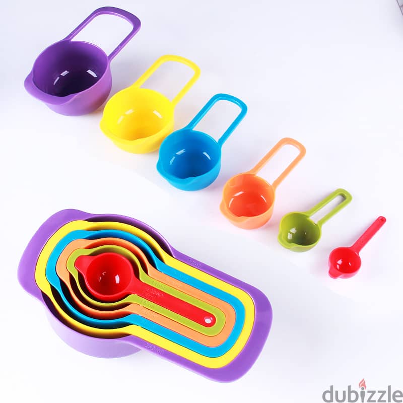 Stackable Rainbow 6pcs Measuring Cup and Spoon Set 2