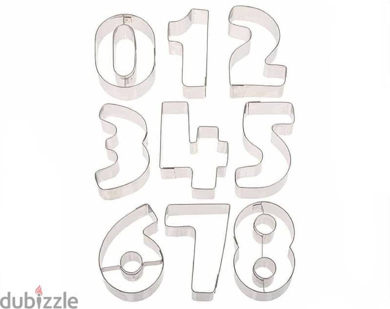 Stainless Steel Numbers Cookie Cutters Set 1