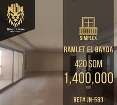 RAMLE EL BAYDA PRIME (420SQ) 24/7 ELEC ,4 MASTER BEDROOMS (JN-583)