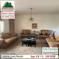 1000$ Cash/Month!! Apartment in Sahel Alma!!