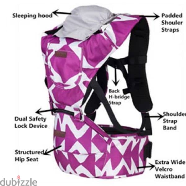 Multi-Position Baby Carrier Backpack Detachable Hip Seat With Hood 1