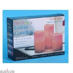 Set Of Color Changing Luma Flameless Candles With Remote 3 Pcs