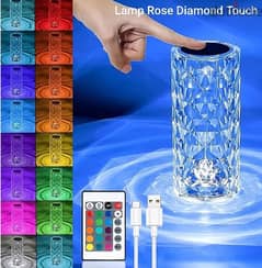 Crystal Table Lamp Rose Diamond Touch Lamp