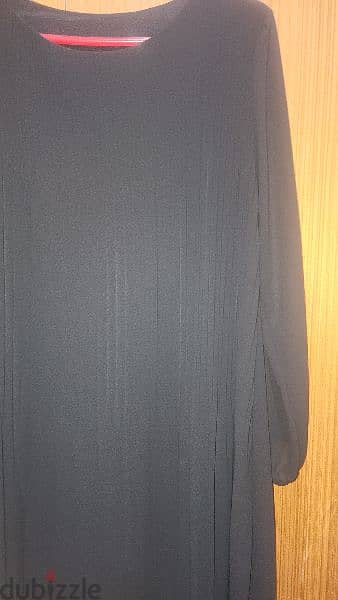Made in France black chiffon plated dress one small mediumفستان اسود 2