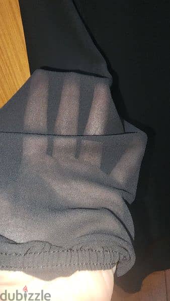 Made in France black chiffon plated dress one small mediumفستان اسود 4