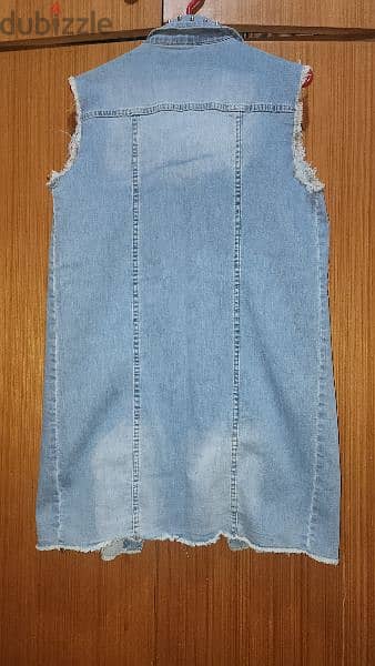 denim shirt vest dress  جيليه جينز 8