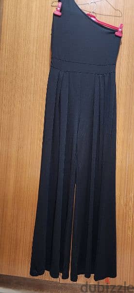 Chicme one shoulder ruched wide legs jumpsuit size large 42 44 2