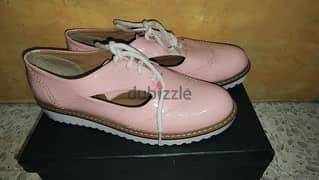 pink patent leather brogue shoes 39 0