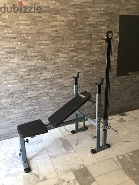 bench adjustable with cable for back and triceps and more good quality 0