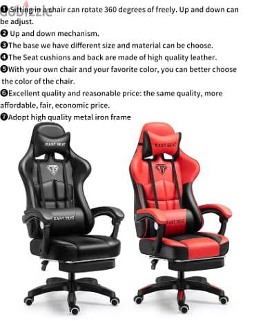 White & Black Gaming Chair Chaho YT-012 7