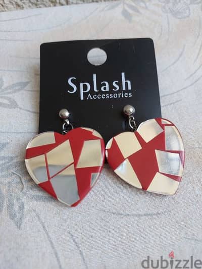 Heart Earrings  - Splash اقراط شكل قلب