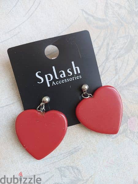 Heart Earrings  - Splash اقراط شكل قلب 1