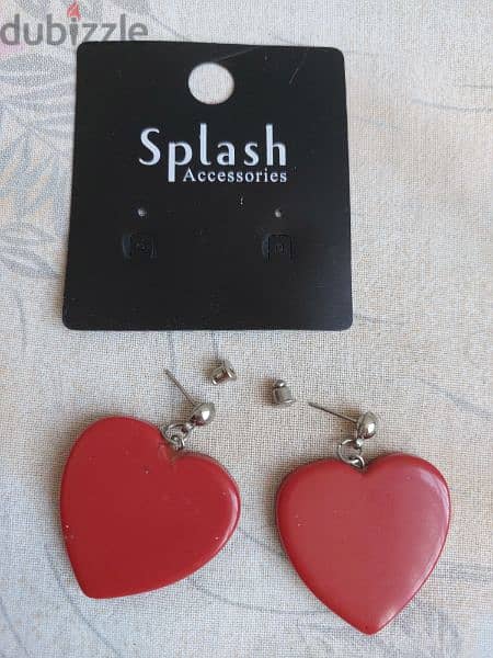 Heart Earrings  - Splash اقراط شكل قلب 3