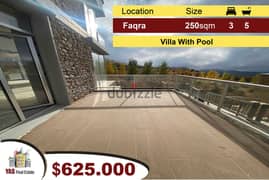 Faqra 250m2 + 350m2 Terrace | Marvelous Villa | Pool | Open View | 0