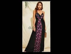 dress long dress with red floral s to xxL