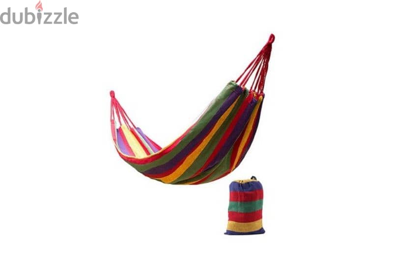 Striped Hammock Hanging Chair With Carry Bag 235 x 185 x 80 cm 2