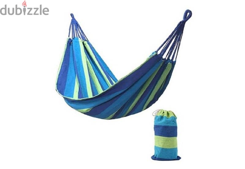 Striped Hammock Hanging Chair With Carry Bag 235 x 185 x 80 cm 3